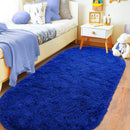 Axyaa Fluffy Plush Tie Dye Gray Oval Carpet - Bedroom & Living Room Home Decoration Rug
