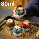 Axyaa Espresso Cup Set, Coarse Ceramic MasterKung Fu Tea, Fambe Color Match, 80ml