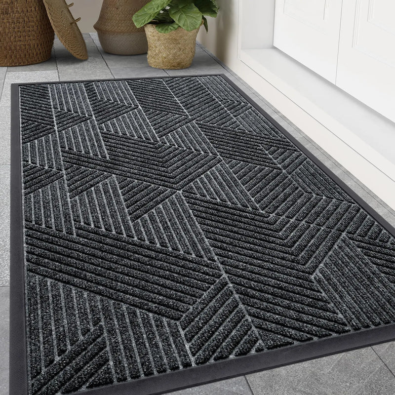Axyaa Rubber Entrance Doormats: Non-slip Heavy Duty Outdoor Mats