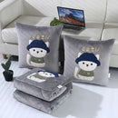 Axyaa Double-Sided Velvet Throw Pillow Quilt - Cartoon Embroidered Design