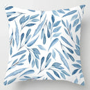 Axyaa Blue Geometric Marble Stripe Line Pillowcases - Set of 2