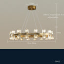 Axyaa Luxury Gold Chandeliers for Living Room in America with Glass Crystals and LED Lighting
