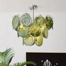 Axyaa Green Glass Chandelier Vintage Indoor Pendant Lighting