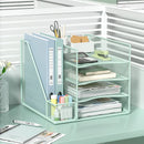 Metal Office Desktop Bookstand & Storage Rack by Axyaa: Multi-Functional Organizer for Files and Folders