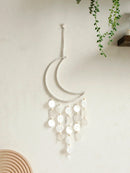 Axyaa Lotus Moon Hand-woven Wall Hanging with Acrylic Sequins