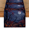 Axyaa Halloween Pumpkin Forest Moon Table Runner