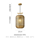 Axyaa Zen Birdcage Pendant Light LED E27 Gold Hanging Lamp for Restaurant Tea Room