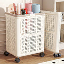 Axyaa Foldable Laundry Basket: Rolling with Wheels, Large Capacity for Toys/Sports Gear.