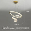 Axyaa Crystal LED Pendant Lamp with Remote Control, Dimmable Chandelier for Home Decor