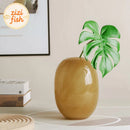 Axyaa Imitation Jade Glass Vase for Flowers Arrangement and Room Decoration