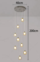 Axyaa Crystal Chandelier Stair Pendant Lamp Living Room Lights
