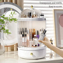 Axyaa 360° Rotating Makeup Organizer with Lid and Drawer - Cosmetic Display Stand