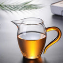 Axyaa Glass Tea Pot with Colorful Handle Infuser Fair Cup for Puer Tea