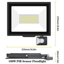 Axyaa Induction LED Flood Light with Adjustable PIR Sensor - Outdoor Floodlight