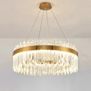 Luxury Crystal Pendant Chandelier by Axyaa - Gold Ceiling Light for Living Dining Kitchen