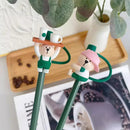 Axyaa Cute Bear Silicone Straw Caps - 7-8mm Reusable Dust-proof Topper for Tumbler