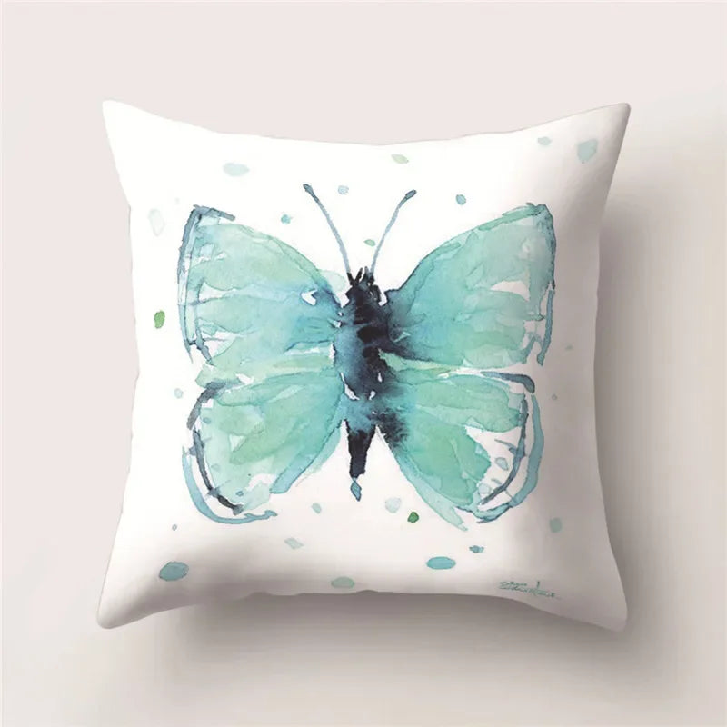 Butterfly Print Decorative Cushion Cover 45X45CM Sofa Polyester Pillow Case for Home Decor