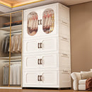 Axyaa Double-Door Foldable Wardrobe with Wheels - Spacious Magnetic Storage for Clothes/Quilts