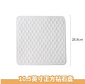 Axyaa Matte Geometric Diamond Square Bread Plate - Ideal for Dim Sum and Breakfast