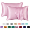 Axyaa Silky Satin King Pillowcase Luxury Comfort Solid Color Smooth Queen Cover