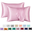 Axyaa Silky Satin King Pillowcase Luxury Comfort Solid Color Smooth Queen Cover