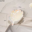 Axya Ceramic Leaf Soap Dish Bathroom Accessories Holder Tray Storage