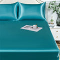 Axyaa Satin Fitted Bed Sheet Set Queen/King Size Luxurious Soft Silky Elastic Bedsheet