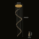 Axyaa Crystal Chandelier Stair Pendant Lamp - Modern Living Room Interior Lighting