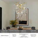 Axyaa Modern Luxury Crystal Chandelier for Living Room Staircase Foyer High Stairway