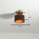 Axyaa Walnut Copper LED Ceiling Lamp Modern Lighting for Home Lobby Living Room