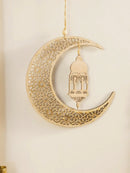 Axyaa Ramadan Wooden Moon & Star Ornaments, Eid Decor, Lantern Wall Decor, Gift