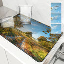 Axyaa Autumn Scenery Coffee Mat - Quick Dry Dish Draining Pad