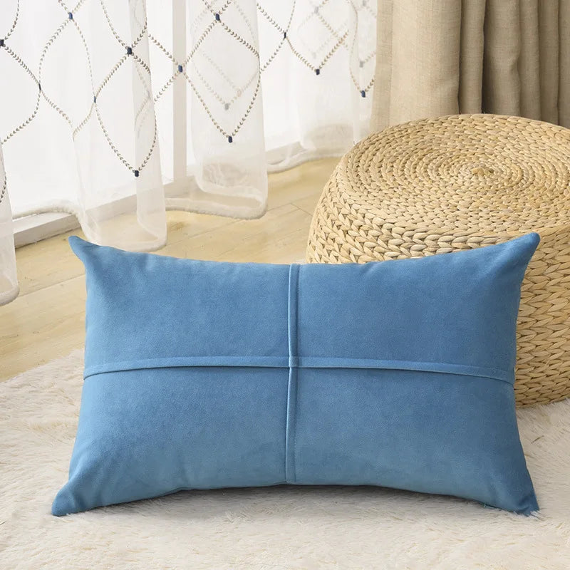 Axyaa Velvet Cross Lumbar Cushion Cover - Cozy Home Decor Pillow Case 30x50cm
