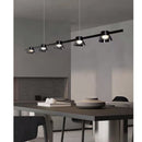 Axyaa Modern Minimalist Black LED Strip Chandelier