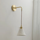 Axyaa Ceramic Copper LED Wall Lights Modern Bedside Lamp for Home Decor