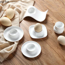 Axya White Ceramic Egg Tray Cup Rack Kitchen Tableware Specialty Plates Bowl
