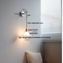 Axyaa Walnut Ash LED Wall Sconce, Adjustable Japanese Style Stair Light Fixtures