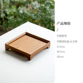 Axyaa Bamboo Tea Tray - Solid Wood Serving Tray for Kung Fu Tea Cup