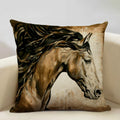 Luxury Axyaa Horse Cushion Cover 45x45cm Linen Pillow Case for Home Decor