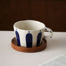 Stripe Latte Art Coffee Mug Set by Axyaa - Exquisite Ceramic Cup for Home and Gifts
