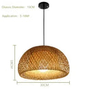 Axyaa Bamboo Woven Pendant Lamp - Natural Rattan Core LED Chandelier