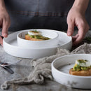Axyaa Porcelain Round Serving Plate for Steak and Desserts