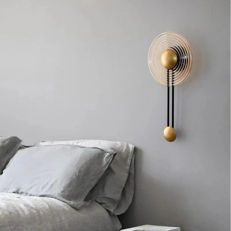 Axya Minimalist Round Glass Wall Lamps for Bedroom and Living Room Decor