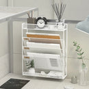 Axyaa 5 Tier Mesh Wall File Organizer with Bottom Tray - Vertical Hanging Folder Holder