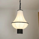 Axya Cream Style Chandelier: Elegant, Minimalist Fabric Pendant Lamp for Living Room, Restaurant & Bedroom