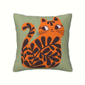 Axyaa Cute Cat & Floral Pattern Pillow Covers for Sofa, Bedroom & Car