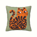 Axyaa Cute Cat & Floral Pattern Pillow Covers for Sofa, Bedroom & Car