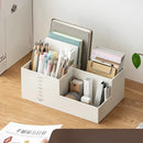 Axyaa Desktop Stationery Organizer - Plastic Compartments for Pens, Notebooks, and Office Supplies