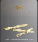 Axyaa Gold Steel Led Dimmable Pendant Lights for Luxury Dining Room
