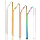 Axyaa Stainless Steel Straws Set for Drinks • Reusable and Colorful Kitchen Accessories